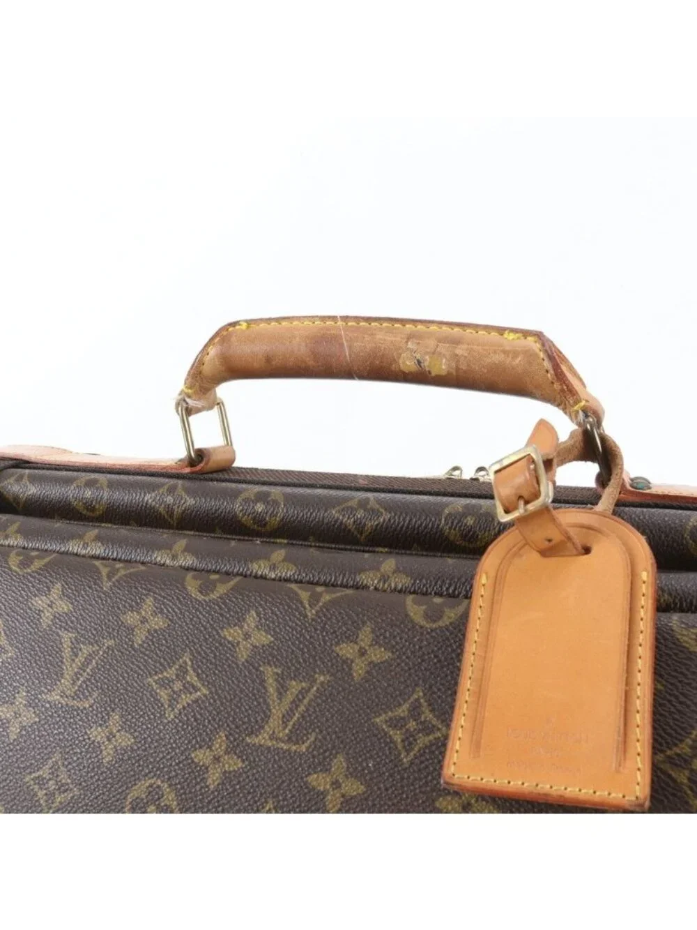 Louis Vuitton Monogram Satellite 70 Leather Boston Bag Tote Carry